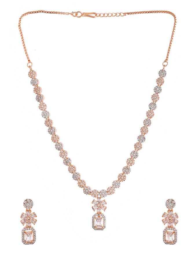 Sparkling Elegance Round Cut Cz Jewellery Set : 8905124498790