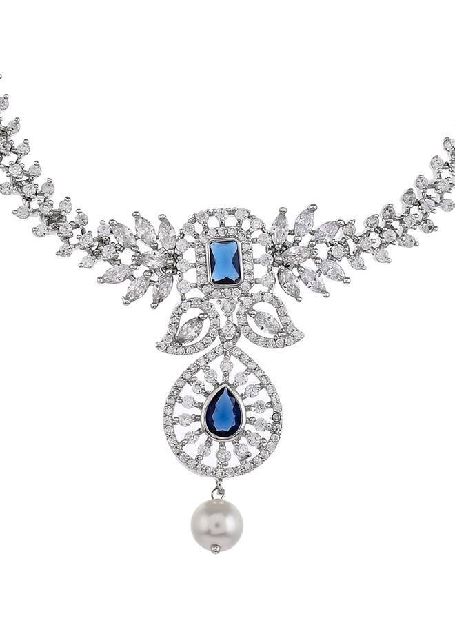 Cz Elegance Emerald And Teardrop Cut Gems Jewellery Set : 8905124476927