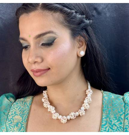 Sri Jagdamba Pearls Ihita 1 Line Pearl Necklaces : JPNOV-23-075