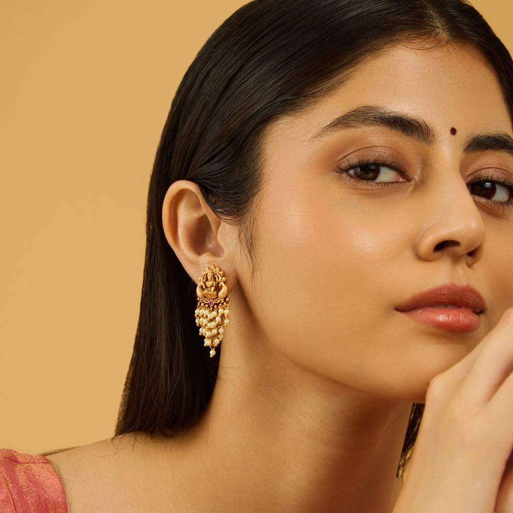 Kushal'S Fashion Jewellery Ruby Gold Plated Ethnic Antique Drops-176237 : 422415