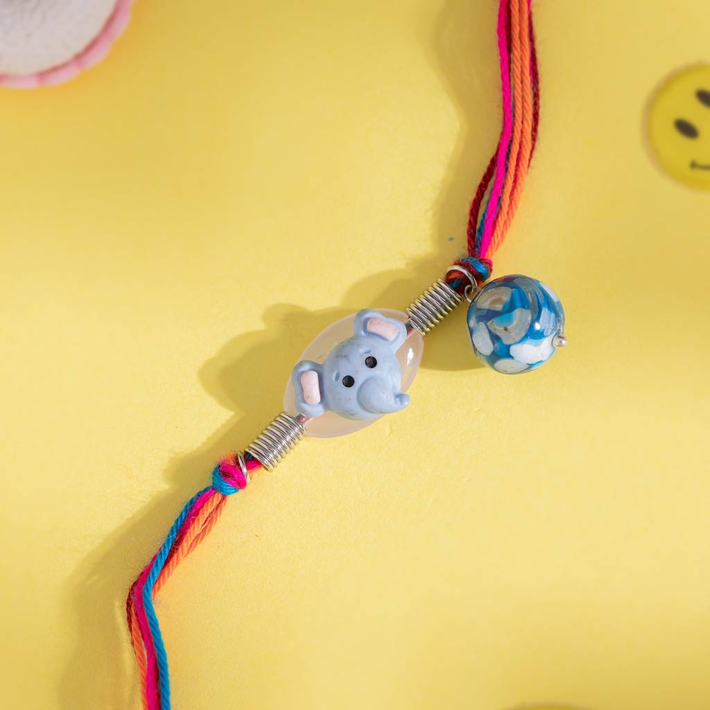 Eternz Certified Jewellery - Voylla Playful Elephant Charm Kids Rakhi