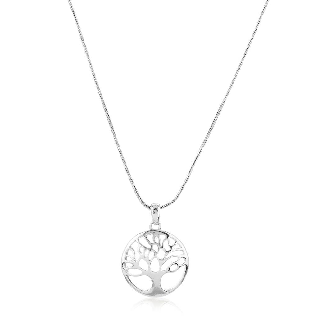Estele Rhodium Plated Tree Of Life Designer Pendant Set For Women : 889PENDANT