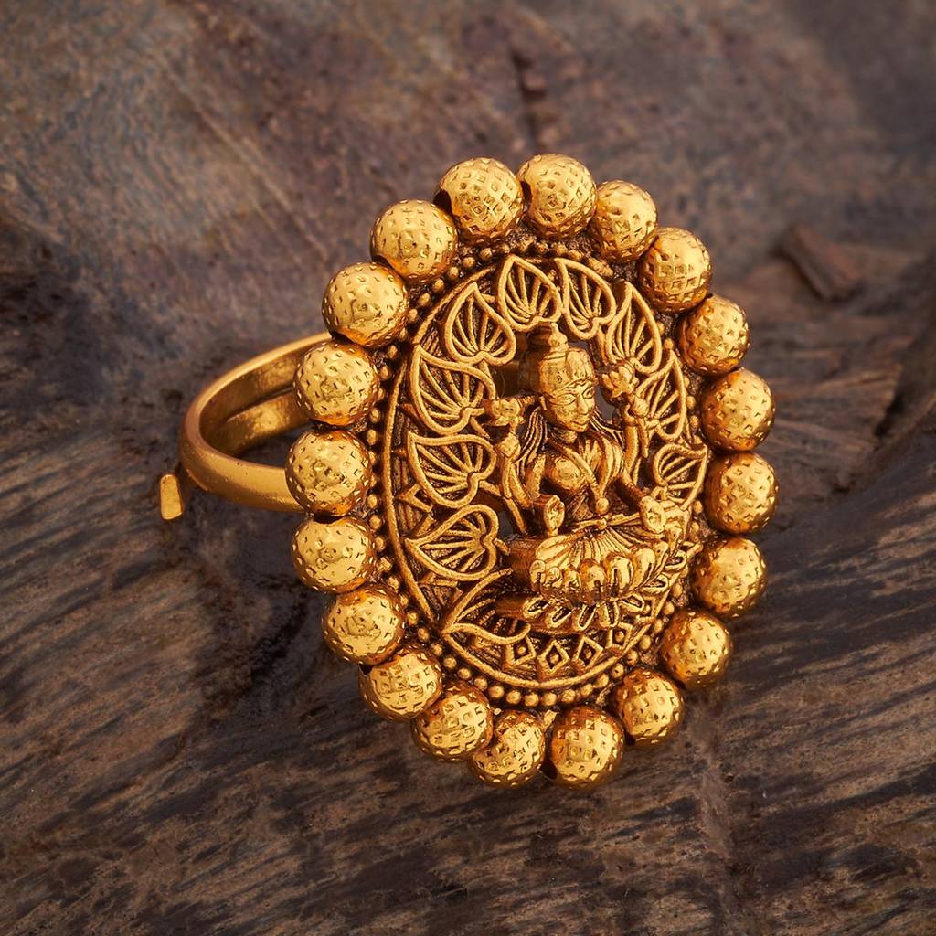 Kushal'S Fashion Jewellery Gold-Plated Antique Finger Ring : 429861