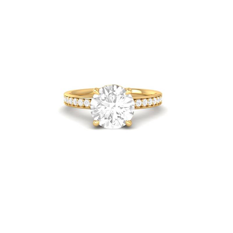 Classic Round Cut Moissanite Wedding Ring In 14K Gold Plated : TGDR-636-R-6
