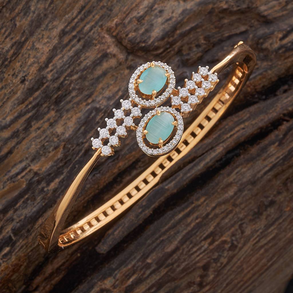 Kushal'S Fashion Jewellery Women White Rhodium-Plated Kada Bangle-178475 : 427462