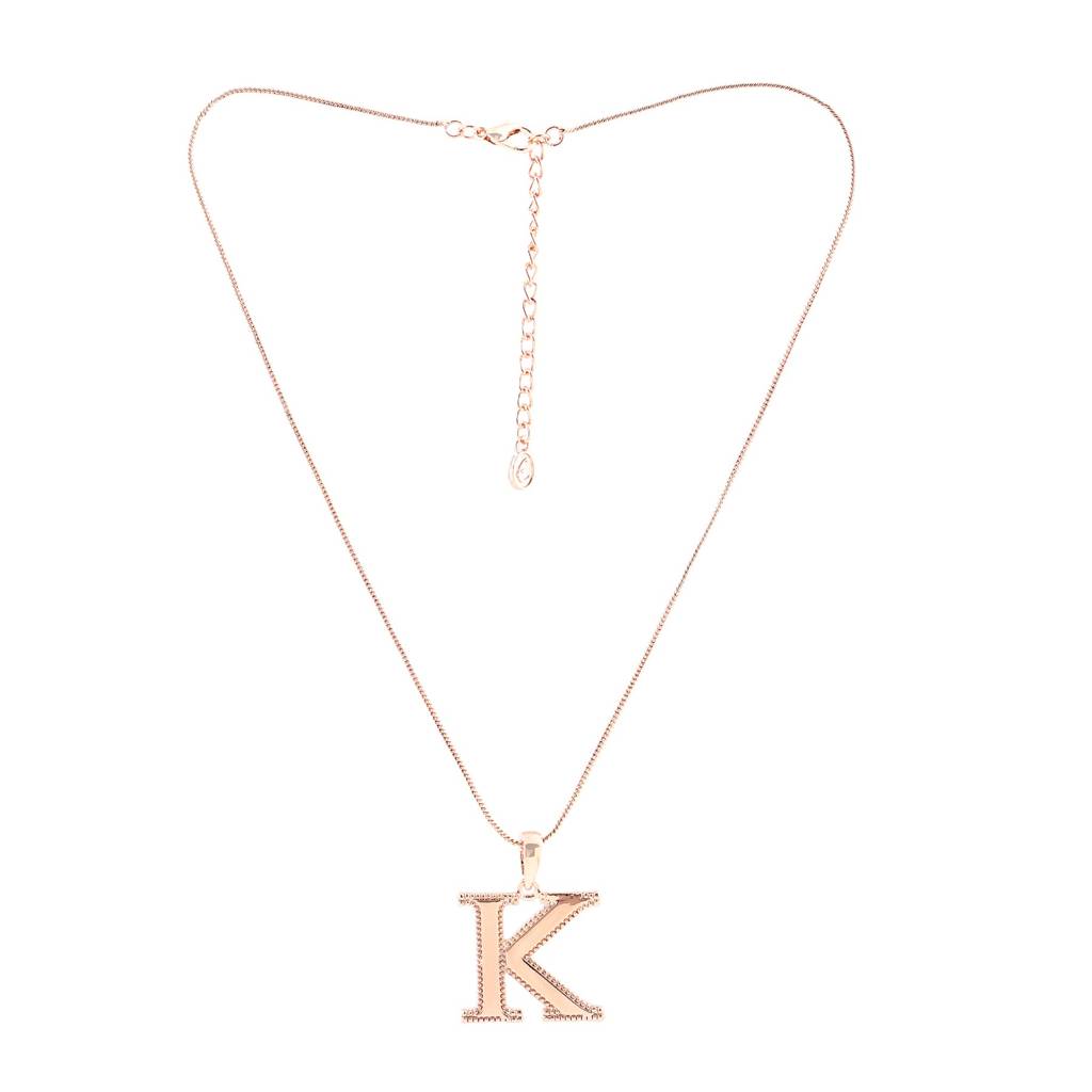 Estele Rosegold Plated K Letter Charm Pendant For Women : 1009-KPENDANT