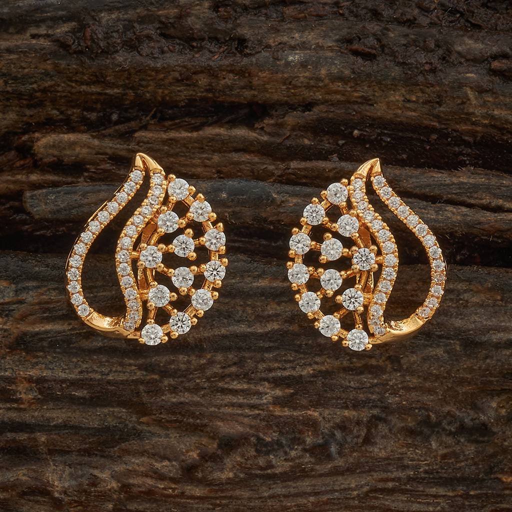 Kushal'S Fashion Jewellery White Gold-Plated Party Trendy Zircon Studs  -435769 Copper White
