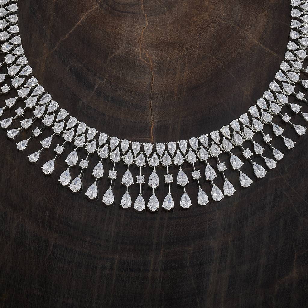 Kushal'S Fashion Jewellery -Plated Party Trendy Zircon Necklace And Earring Set -181563 : 433870