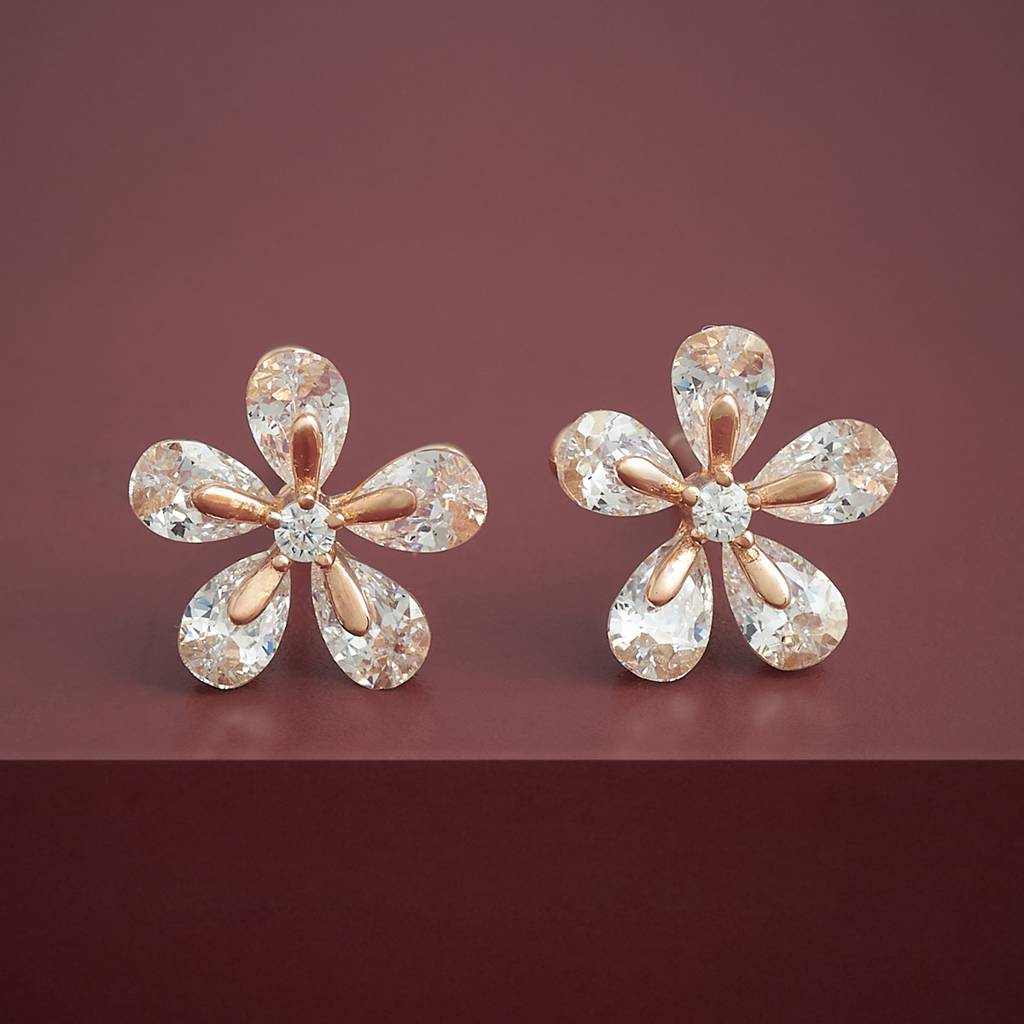 Kushal'S Fashion Jewellery Plated Zircon 92.5 Sterling Silver Studs-183143 : 437300