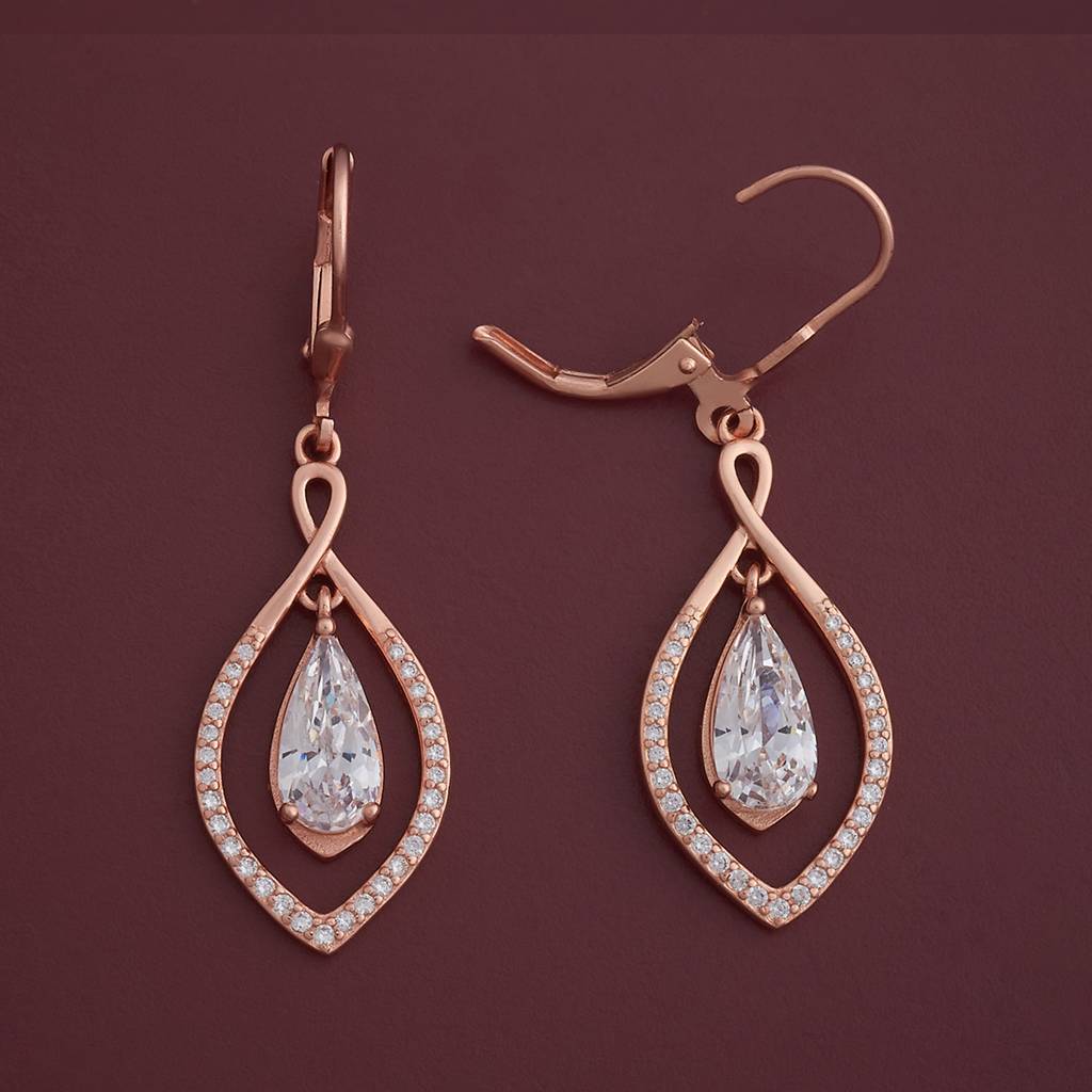 Kushal'S Fashion Jewellery Plated Zircon 92.5 Sterling Silver Hoops & Huggies-183097 : 437191