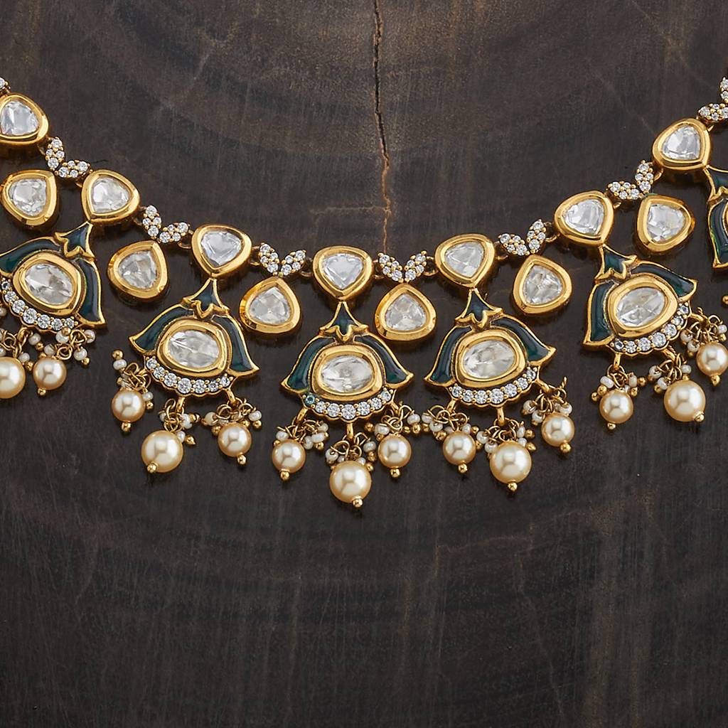 Kushal'S Fashion Jewellery Green Victorian-Plated Ethnic Kundan Jewellery Set -426971 : 426971