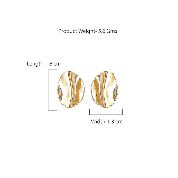 Gold Plated Modern & Classic Lightweight Small Stud Earrings For Girls : 281701-2NIGER