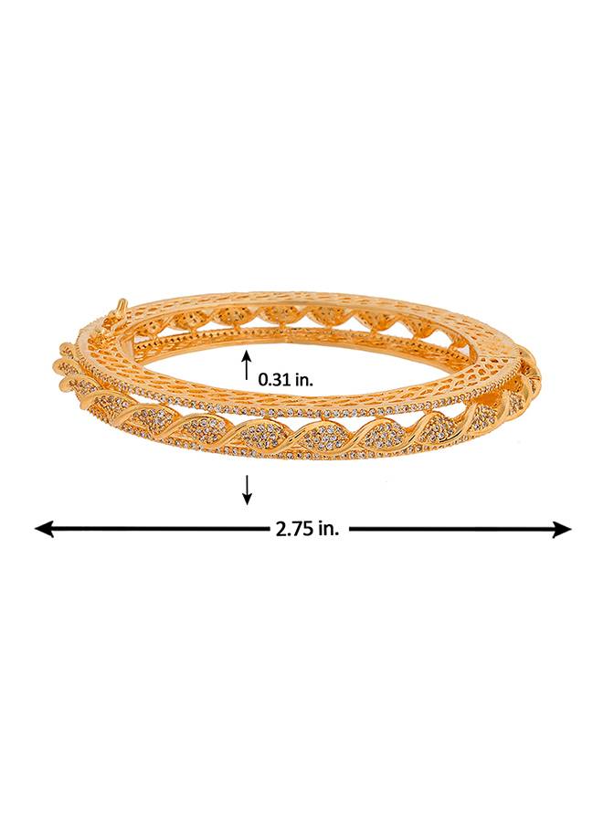 Sparkling Elegance Cz Studded Gold Plated Bangles : 8905124496215