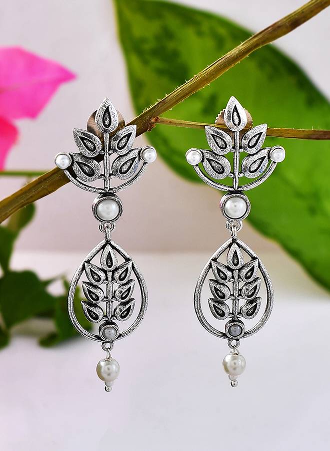 Fresh Fern Bloom Drop Earrings : 8905124508482