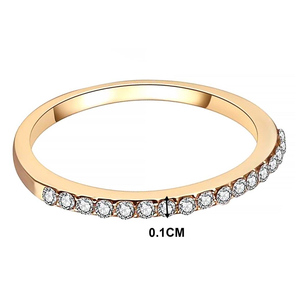 American Diamond Studded Gold Plated Finger Ring Fashion Wear Stylish Jewellery Gift For Girls & Women (Px8R129G-7) : PX8R129G-7
