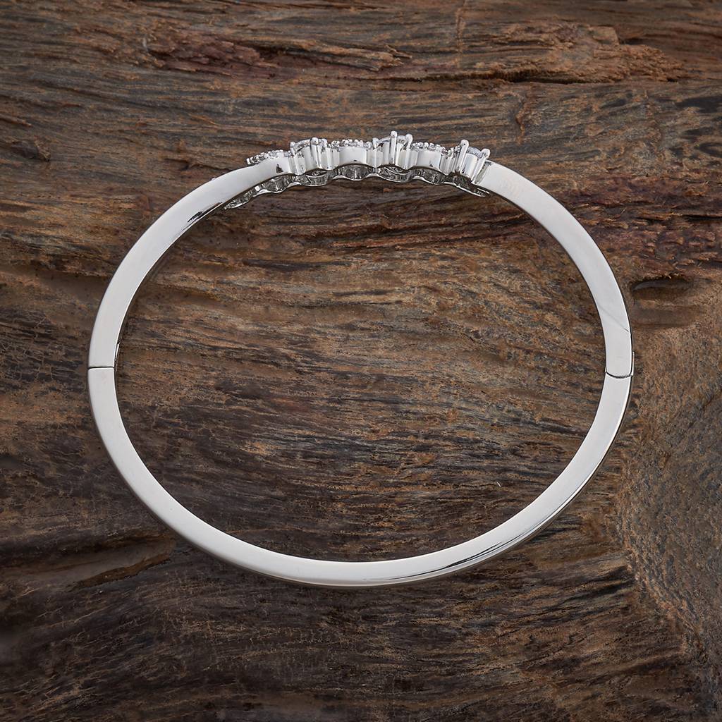 Kushal'S Fashion Jewellery White Rose Gold-Plated Party Wear Zircon Kada-177580 : 425769