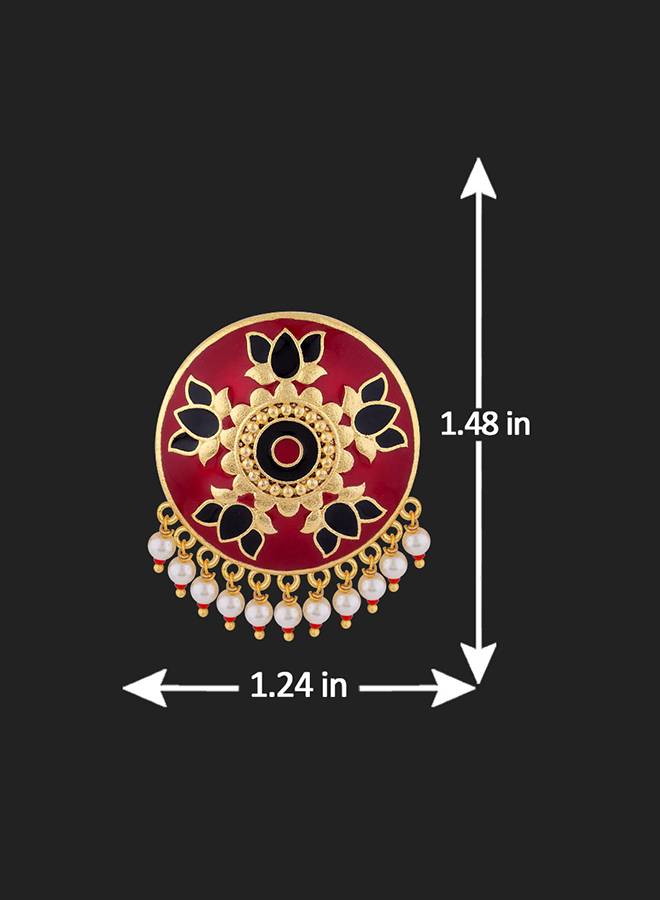 Tahira Glorious Red Studs With Mini Beads : 8905124055375