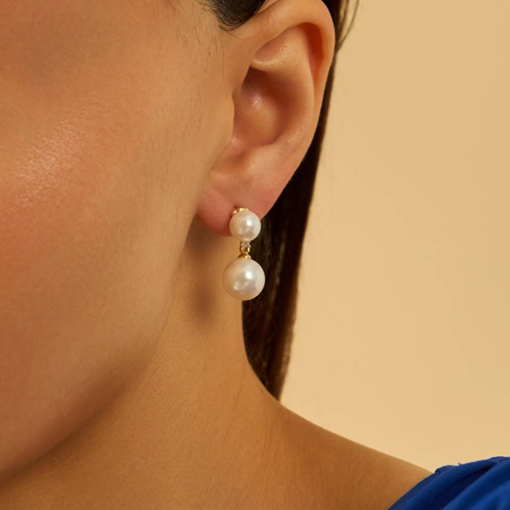 Kushal'S Fashion Jewellery Pearl Gold-Plated Party Trendy Zircon  Drop Earrings -179224 : 429020
