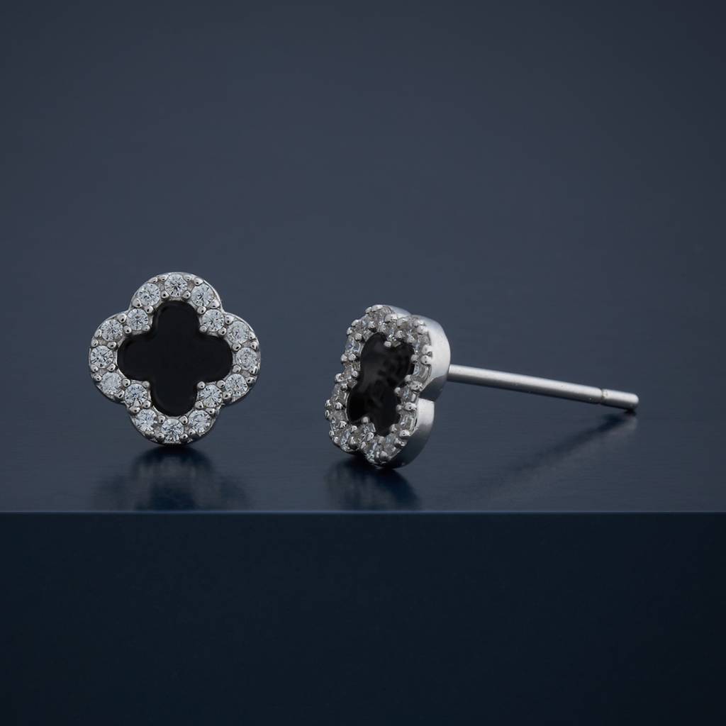 Kushal'S Fashion Jewellery Plated Zircon 92.5 Sterling Silver Studs-183146 : 437309