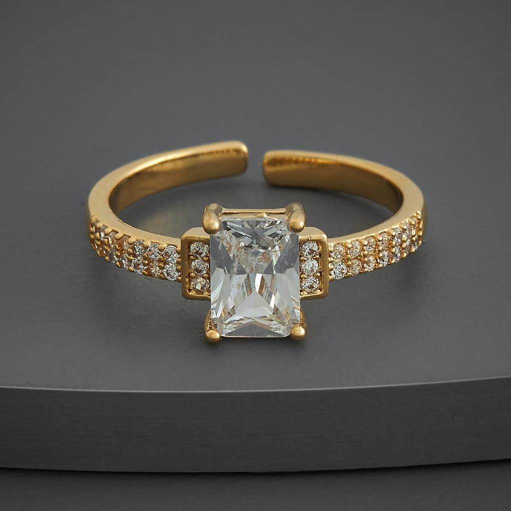 Kushal'S Fashion Jewellery White Gold-Plated Party Trendy Zircon Finger Ring-186817 : 445386