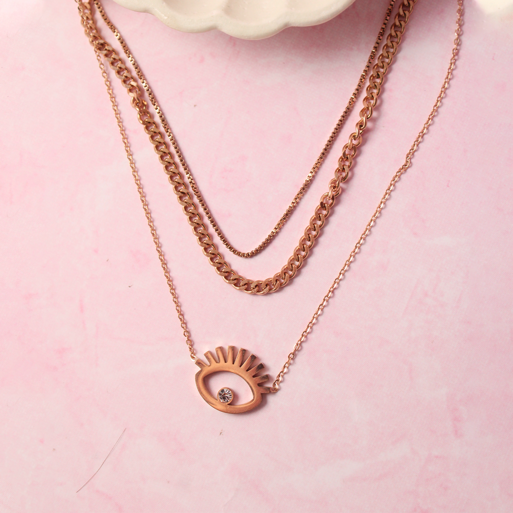 Evil Eye Golden Layered Necklace : NS11589