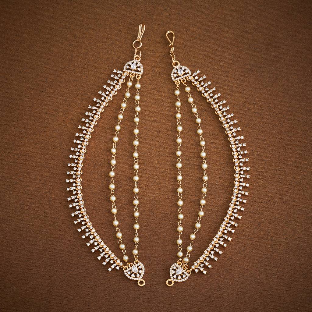 Kushal'S Fashion Jewellery White Gold-Plated Party Zircon Matil -422396 : 422396