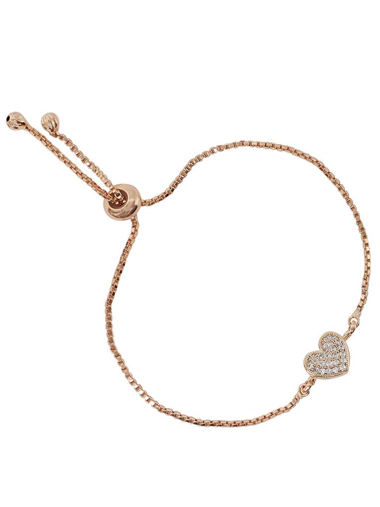 Gold Plated Faux Kundan Adorned Chain Style Brass Bracelet : 8905124457148