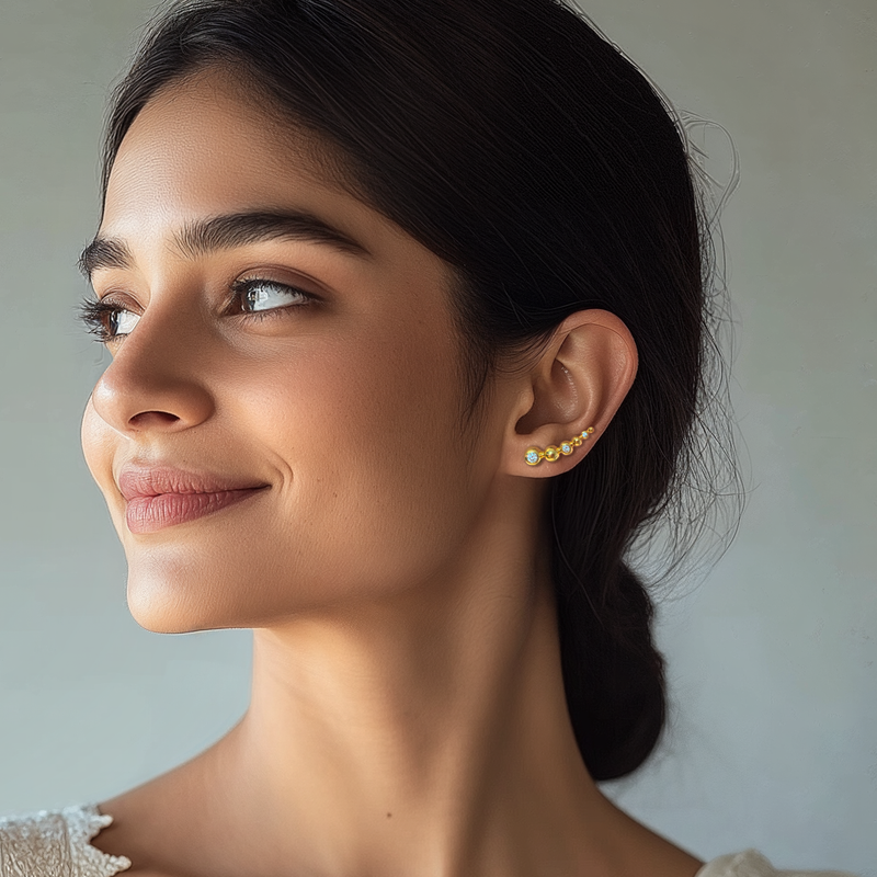 Growth Ear Cuffs-18K Gold Vermeil Sterling Silver : TSER-GRO-18G-14028
