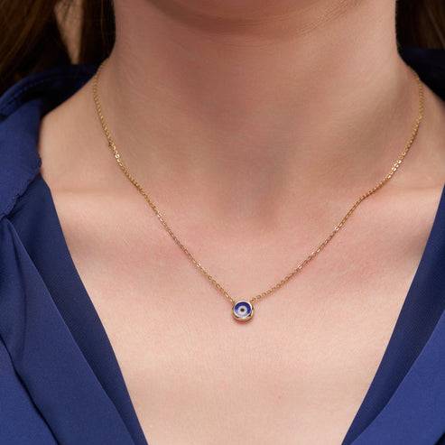 18K Gold Vermeil Evil Eye Protection Necklace And Ring Set For Her | Gift For Womens And Girls : KNP0058_KRST0031-Gold-5