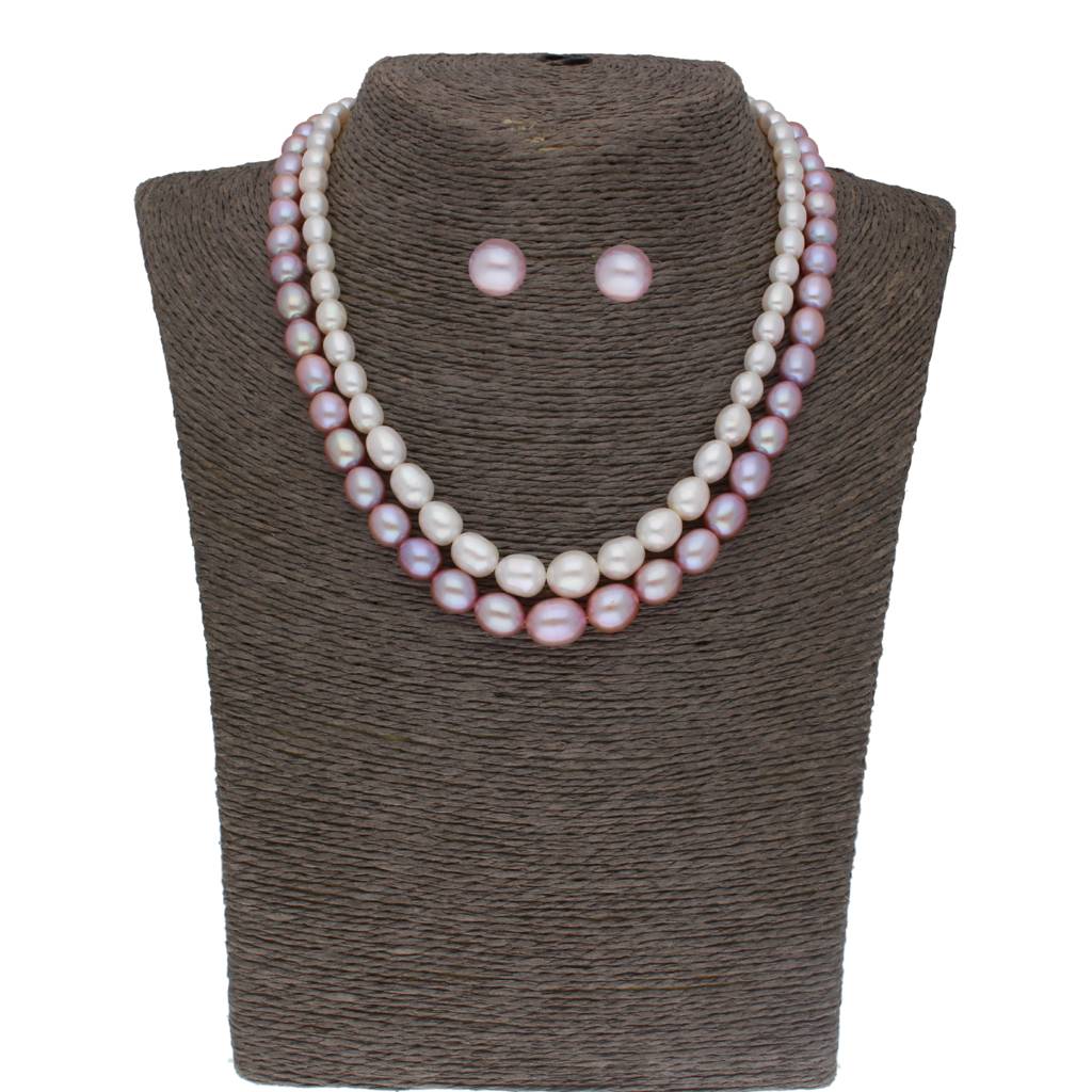 Pahal 2 Lines Pearl Necklace Set : JPAU-21-215
