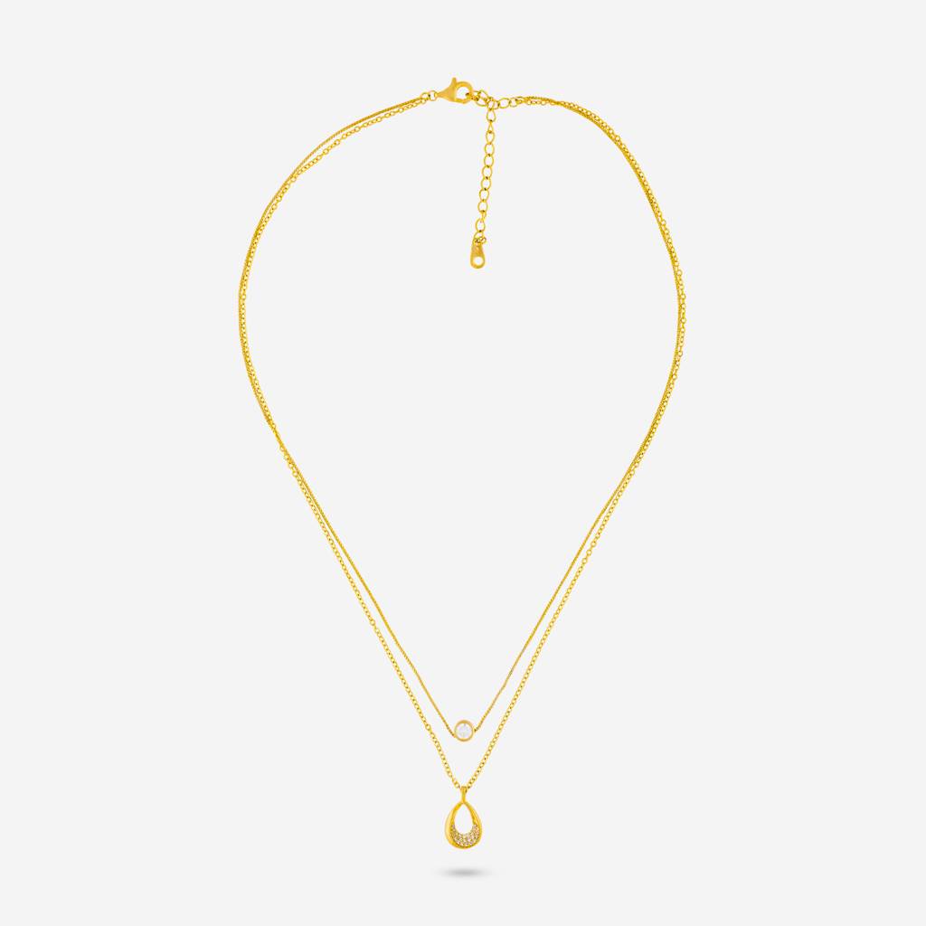 Kushal'S Fashion Jewellery White Gold-Plated Party Trendy Zircon Necklace -454787 : 454787