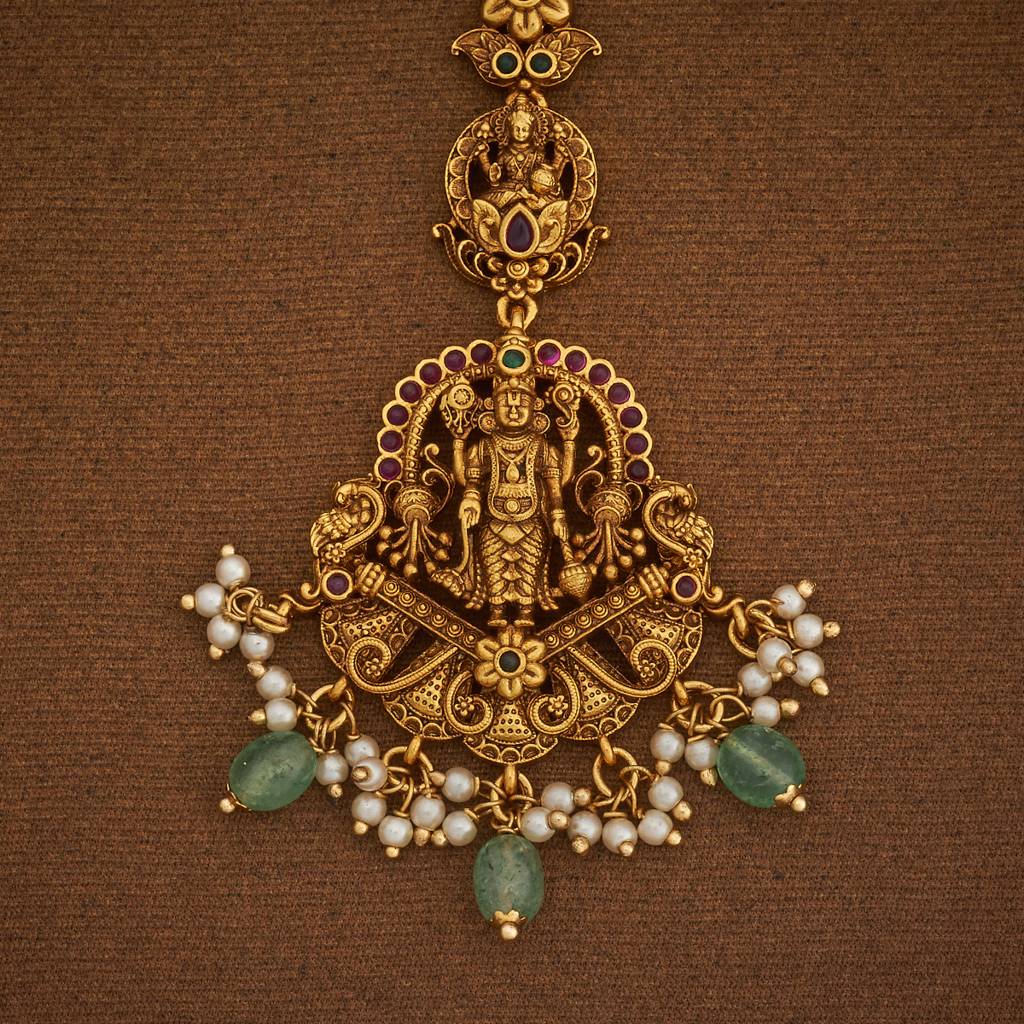 Kushal'S Fashion Jewellery Plated Ethnic Antique Maang Tikka-185150 : 442003