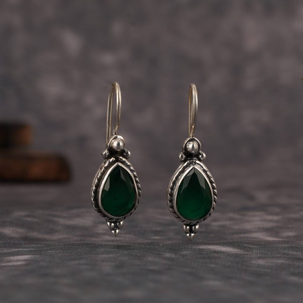 Green Drop Earrings : SSE792