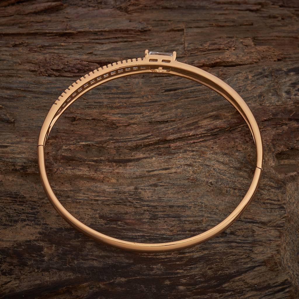 Kushal'S Fashion Jewellery White Gold-Plated Party Zircon Kada-186972 : 445600