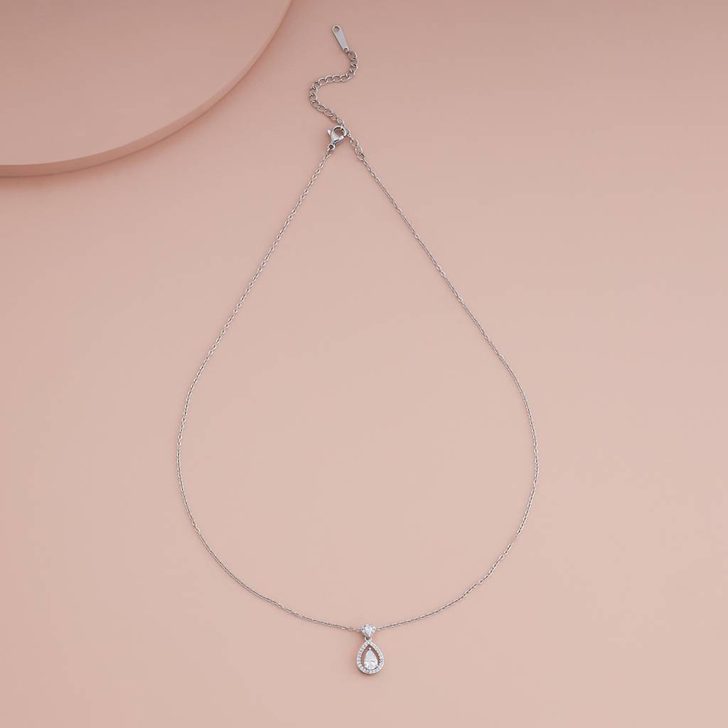 Kushal'S Fashion Jewellery White Rhodium-Plated Party Zircon Trendy Pendants-185058 : 441717