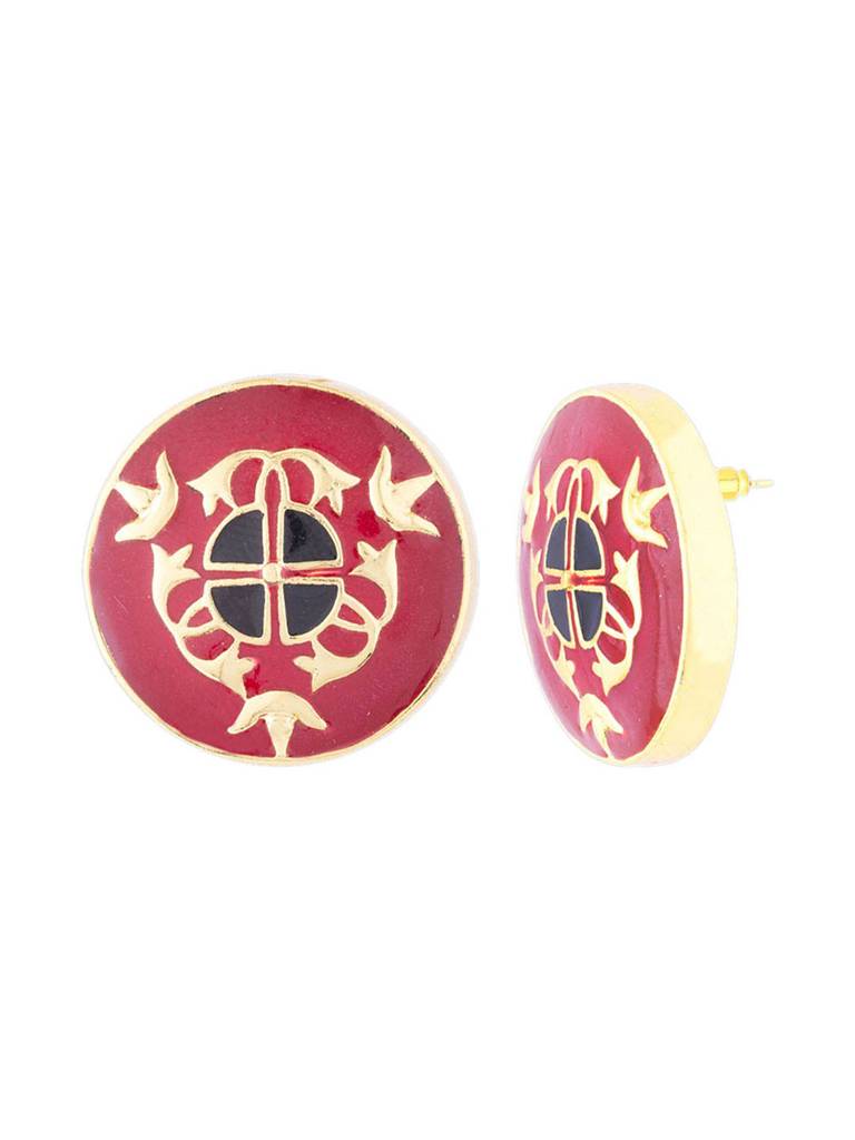 Tahira Enameled Choker Necklace Set : 8905124082074