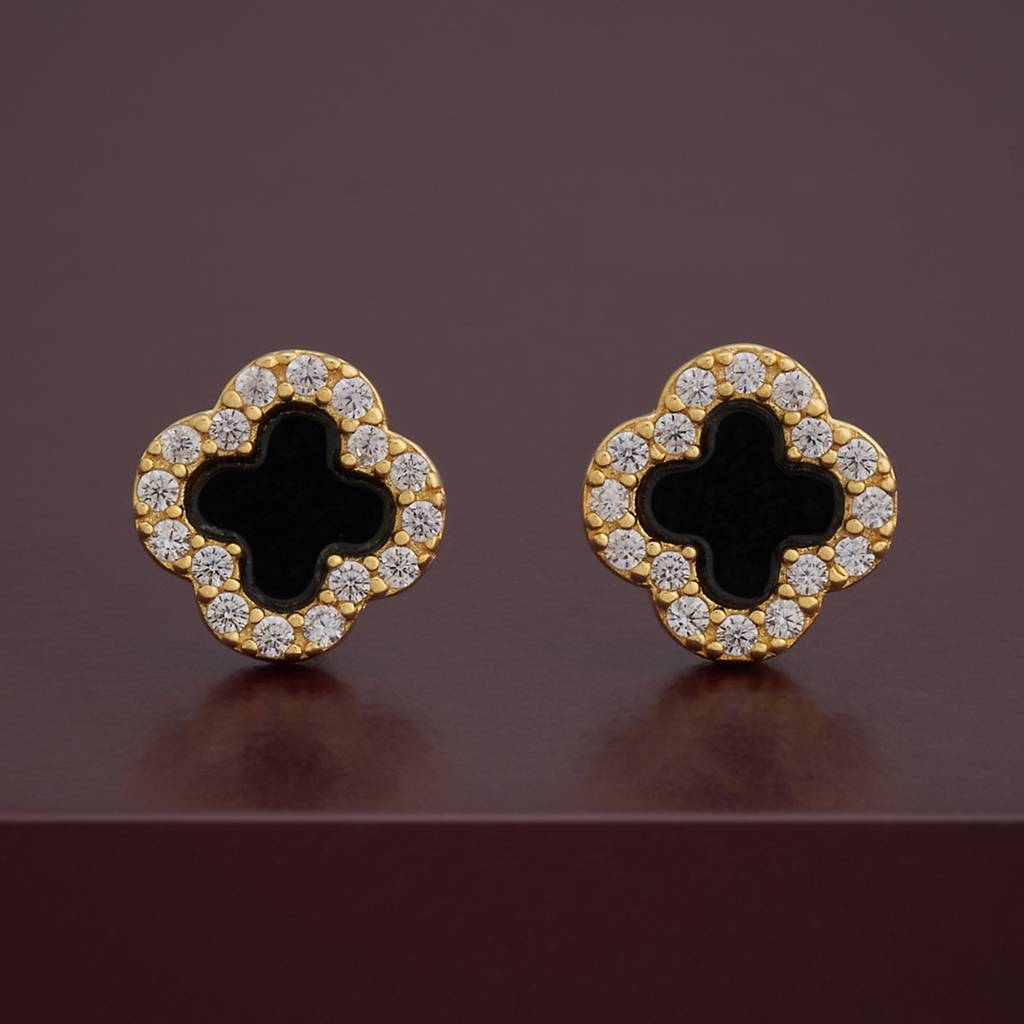 Kushal'S Fashion Jewellery Plated Zircon 92.5 Sterling Silver Studs-183146 : 437307