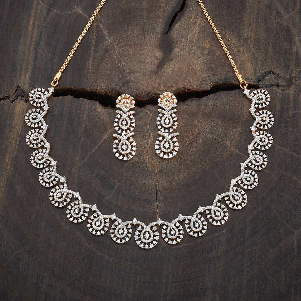 Kushal'S Fashion Jewellery  Plated Party Zircon Jewellery Set-177987 : 426372