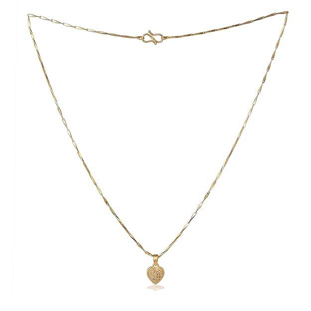Fashion Jewelry Heart Shape Pendant For Women: Gold Plated Love-Inspired Lightweight Heart Pendant Neckla : OSAK020-IGWEPENDANT