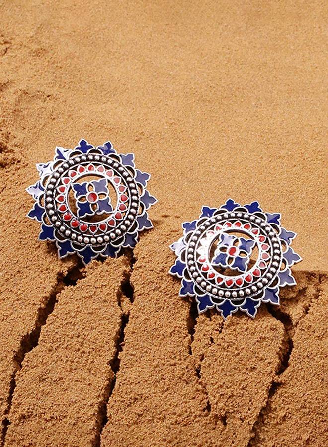 Mandala Enamel Embellished Earrings : 8907617912431