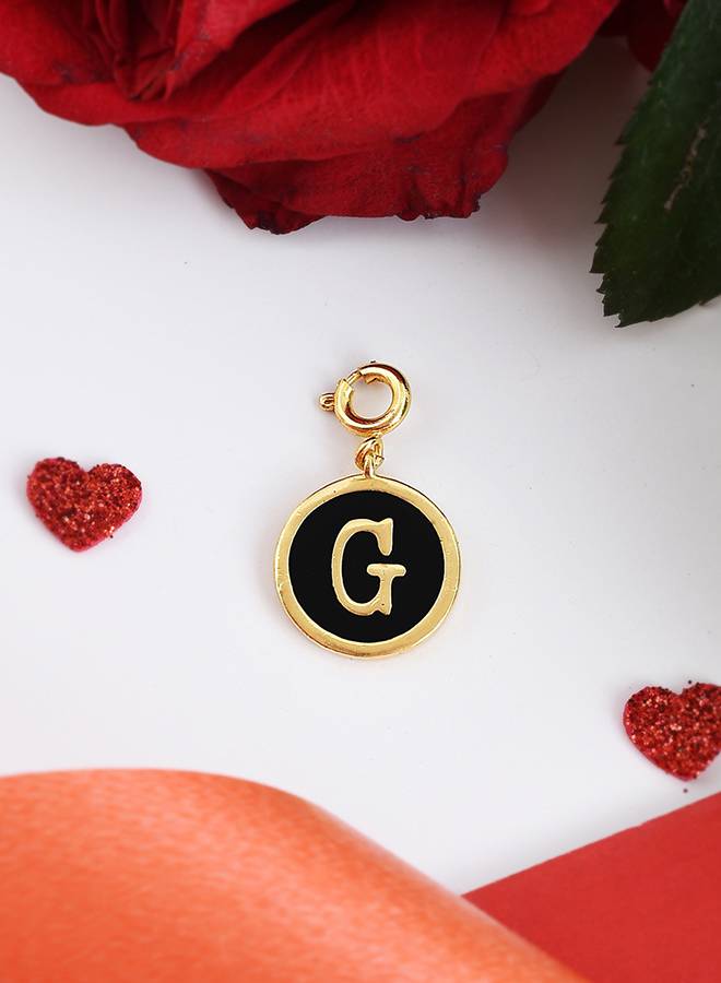 Valentine'S Day Collection Alphabet Black Enamel Charm : 8905124491524