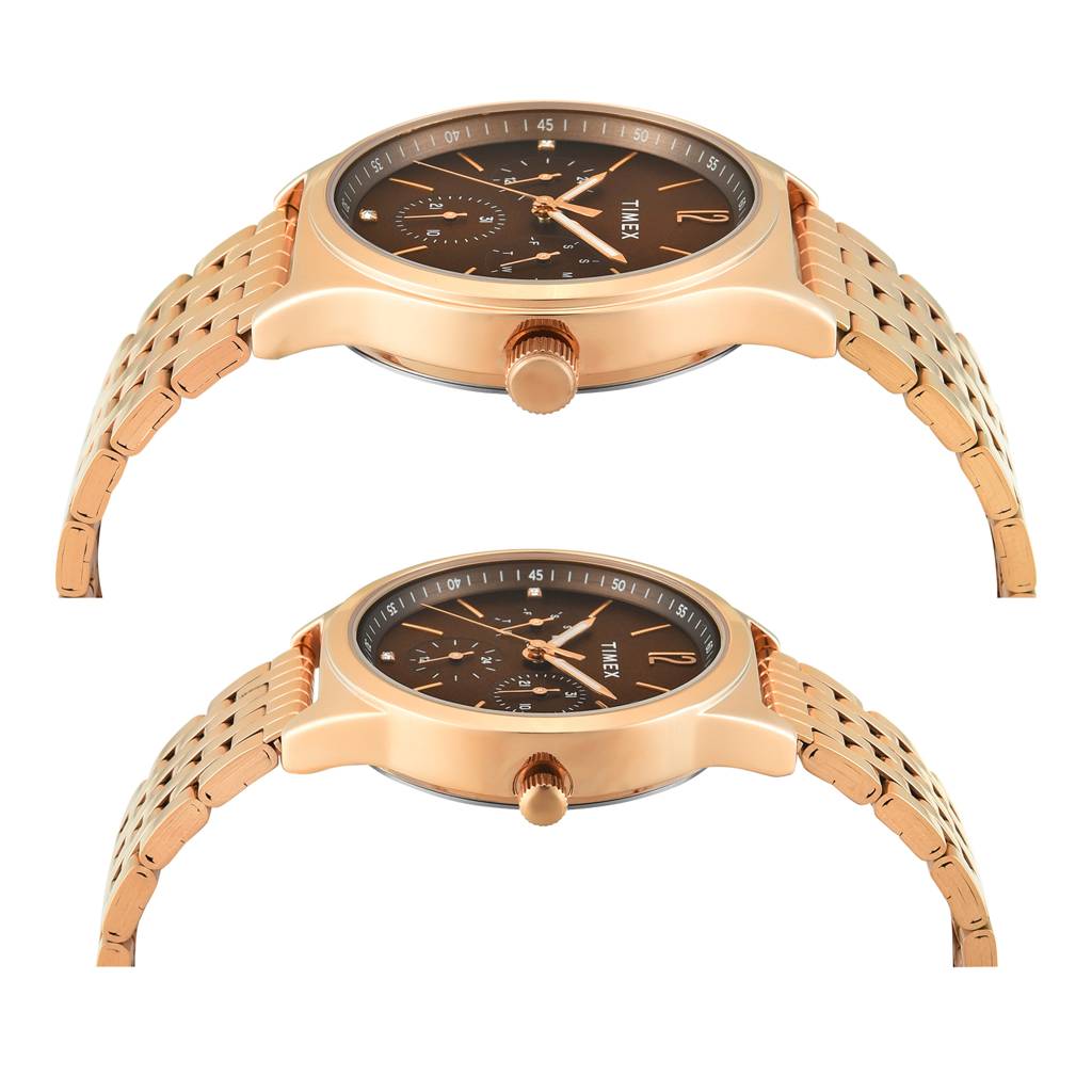 Timex Trendline Round 42Mm Analog Pair Watch - Tw00Pr348 : TW00PR349