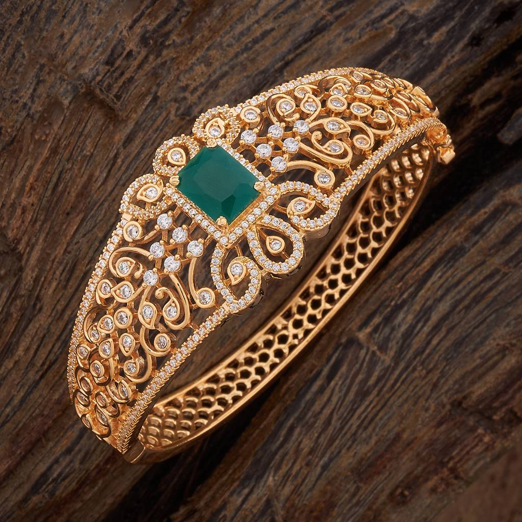 Kushal'S Fashion Jewellery Gold-Plated Party Zircon Kada-180278 : 430855