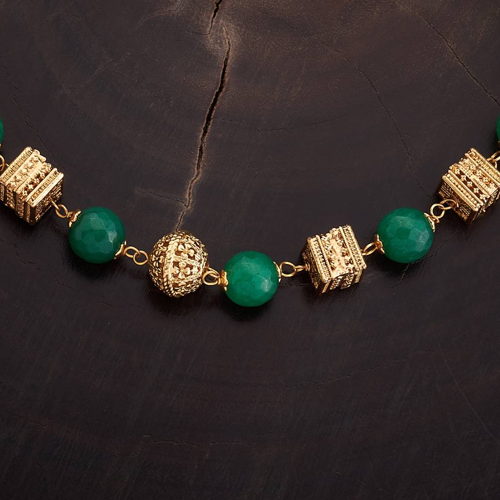 Kushal'S Fashion Jewellery Pearl Gold-Plated Copper Ethnic Antique Mala Necklace-158352 : 398271