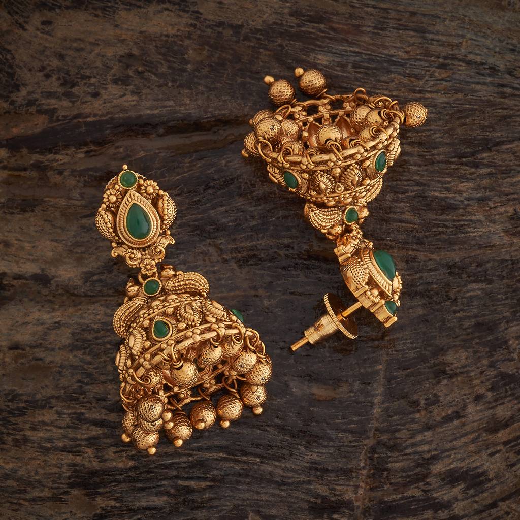 Kushal'S Fashion Jewellery Dome Shaped Jhumkas Earrings-181495 : 433692
