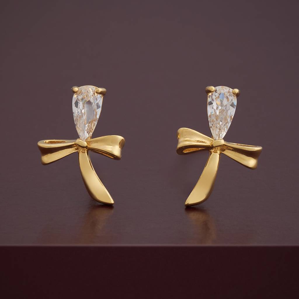 Kushal'S Fashion Jewellery Plated Zircon 92.5 Sterling Silver Studs-183240 : 437604