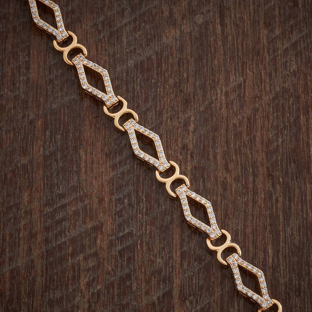 Kushal'S Fashion Jewellery White Gold-Plated Party Zircon Bracelet-185739 : 443005