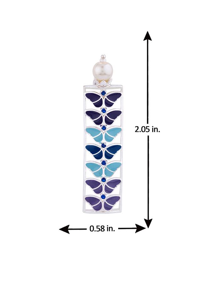 Butterfly Blue Dangler Earrings : 8905124049602