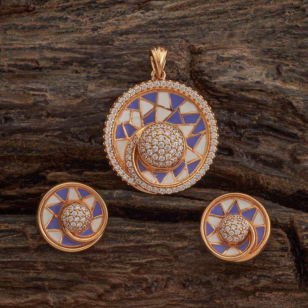 Kushal'S Fashion Jewellery Plated Party Zircon Pendant Set -182631 : 447812