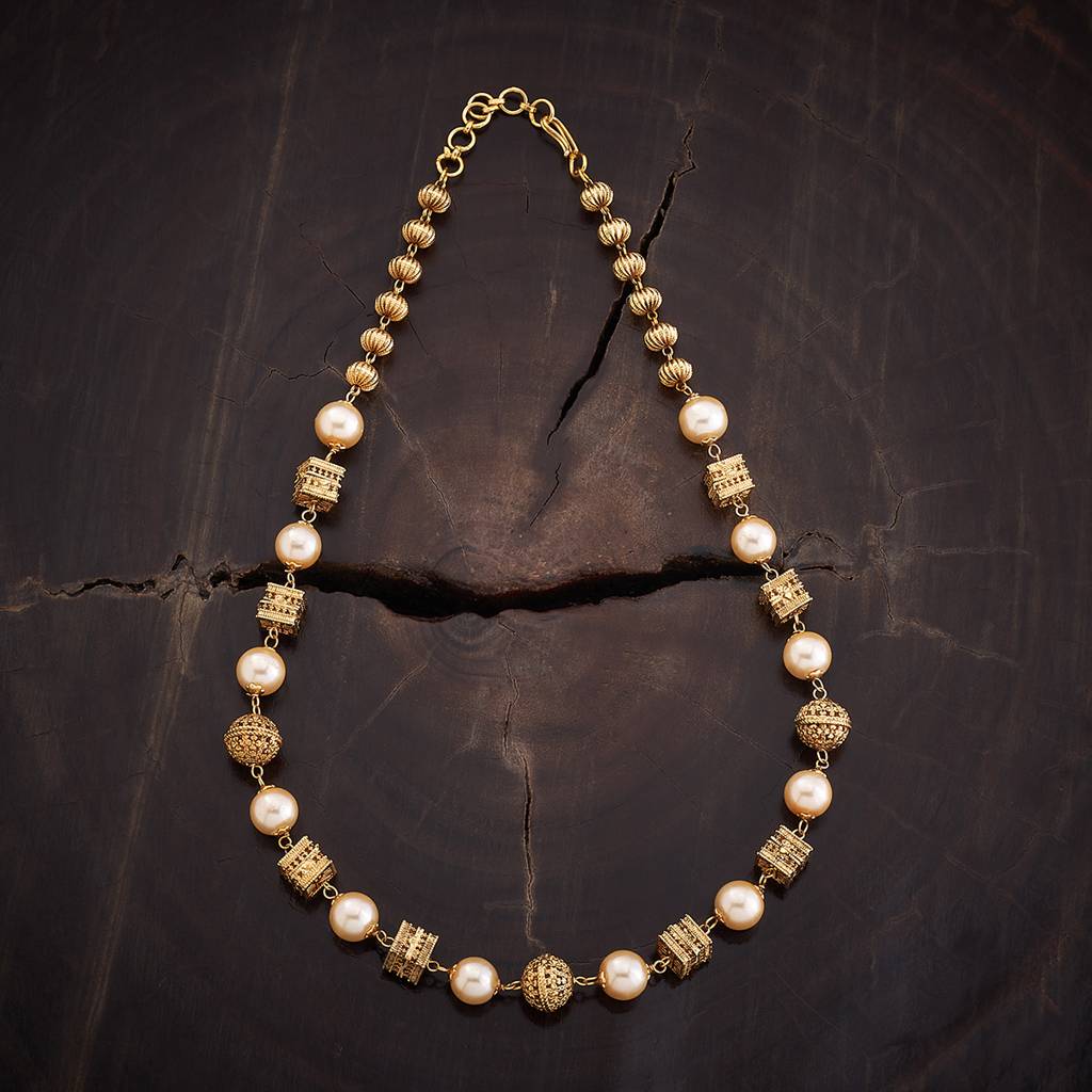 Kushal'S Fashion Jewellery Pearl Gold-Plated Copper Ethnic Antique Mala Necklace-158352 : 398271